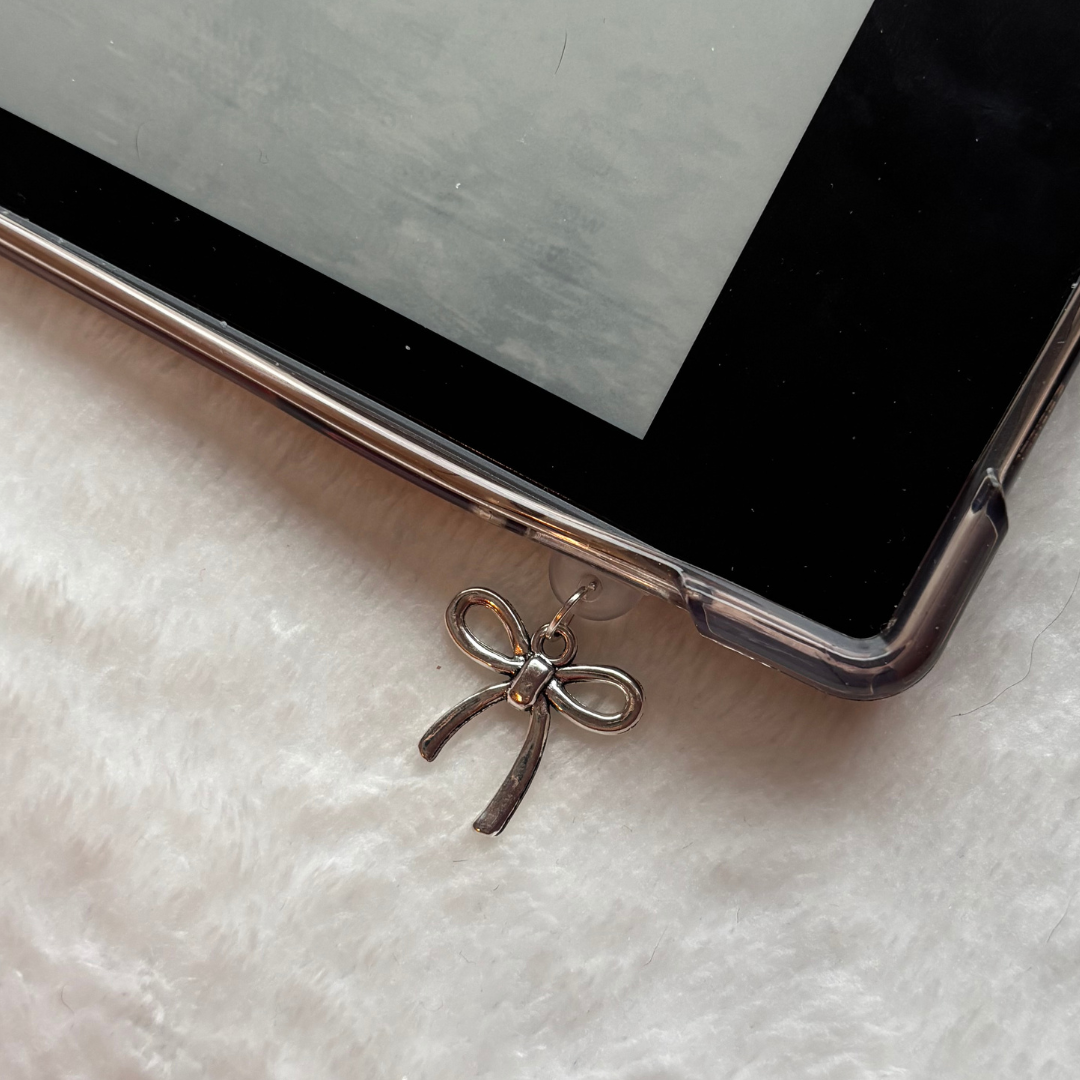 Silver Bow kindle charm