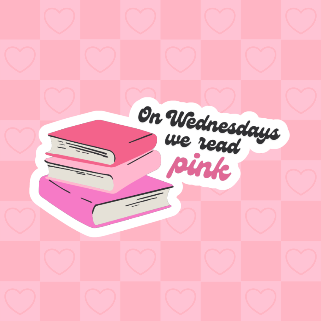 On Wednesdays We Read Pink sticker