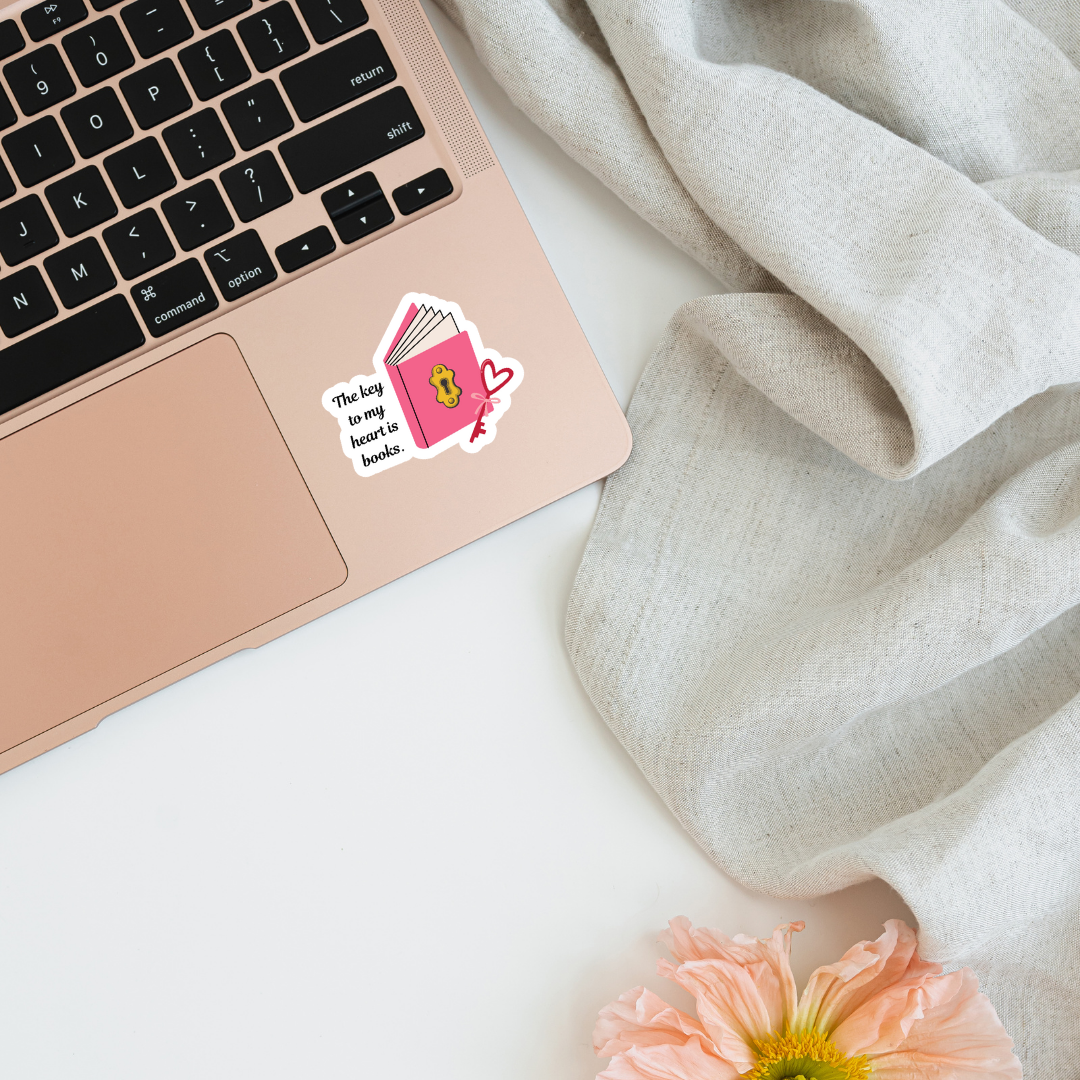 The Key To My Heart Is Books sticker