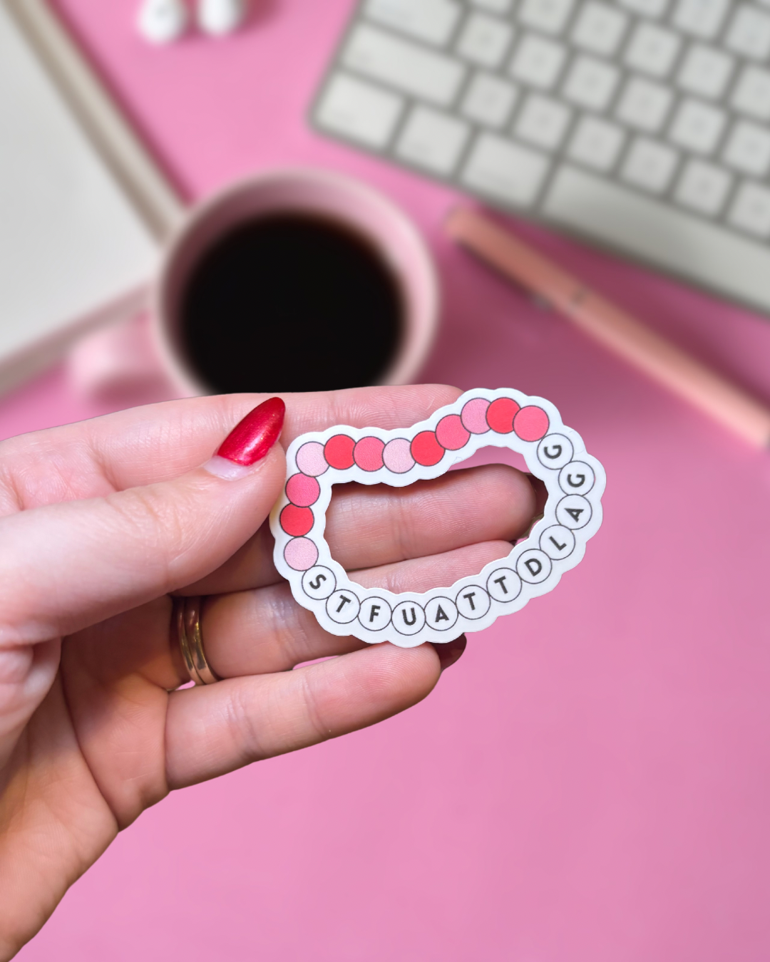 STFUATTDLAGG friendship bracelet sticker
