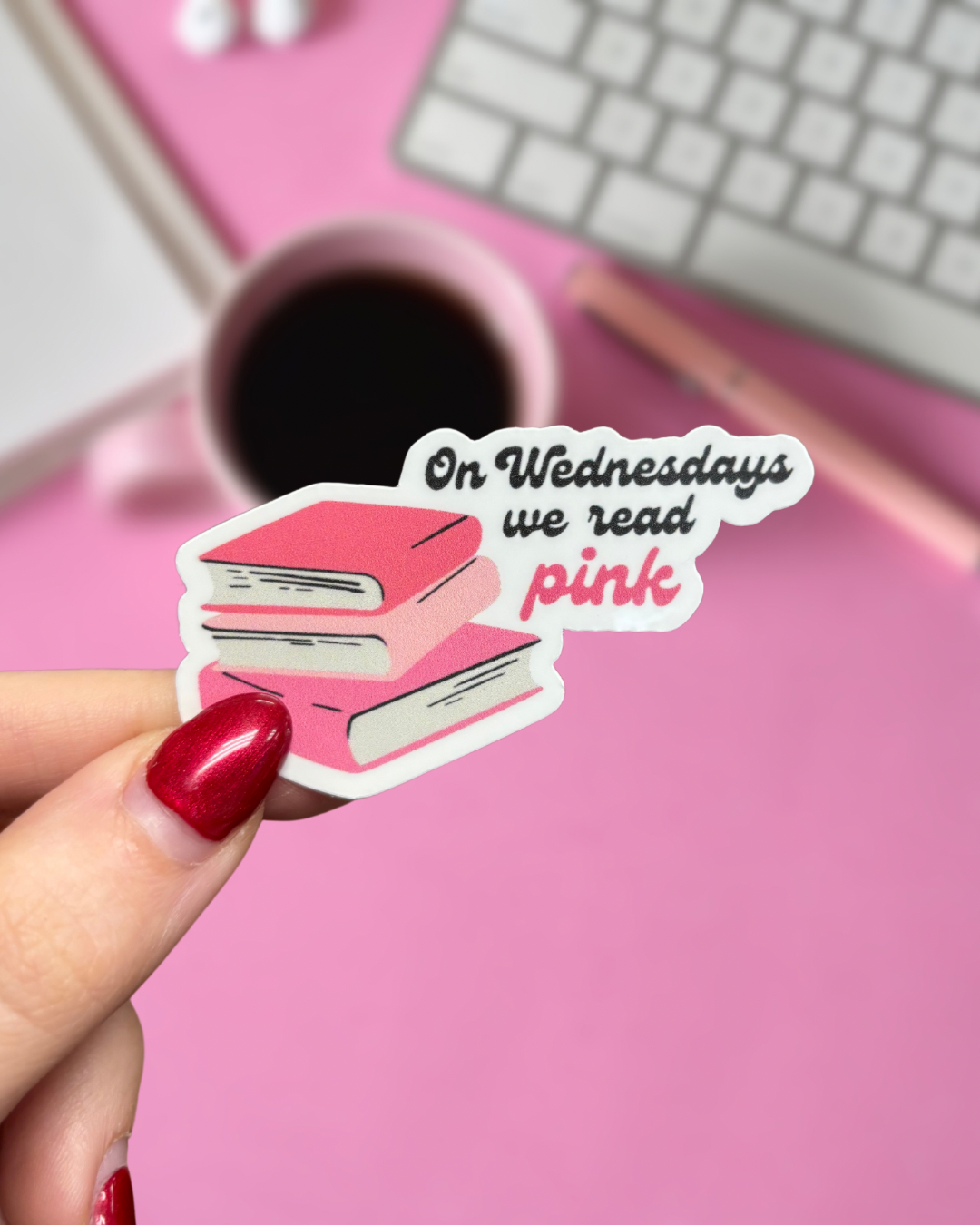 On Wednesdays We Read Pink sticker