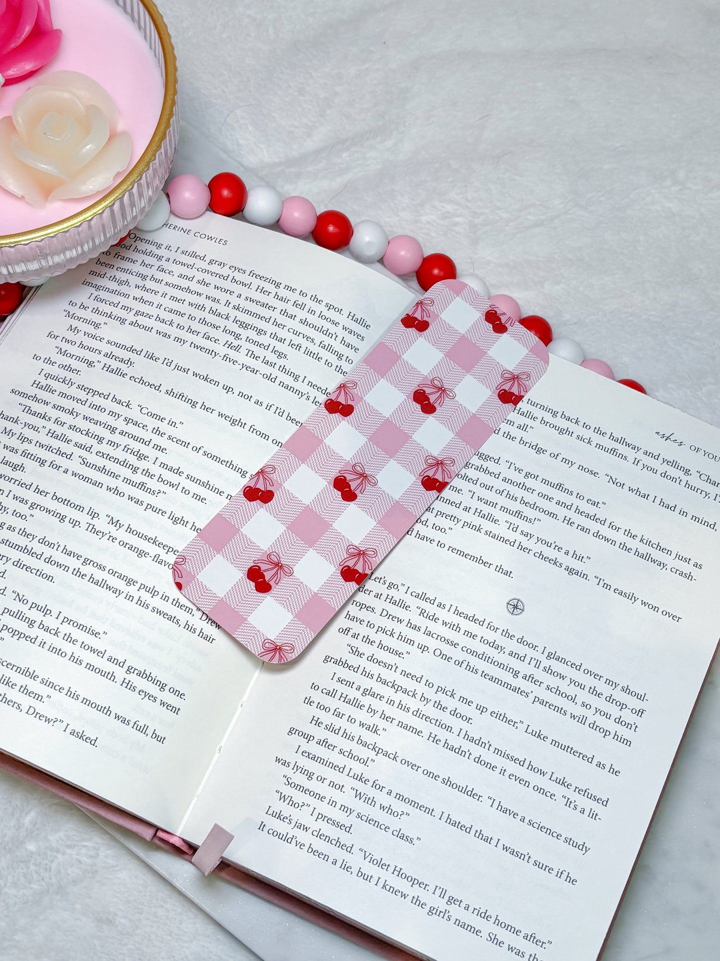 Cherries & Plaid Bookmark