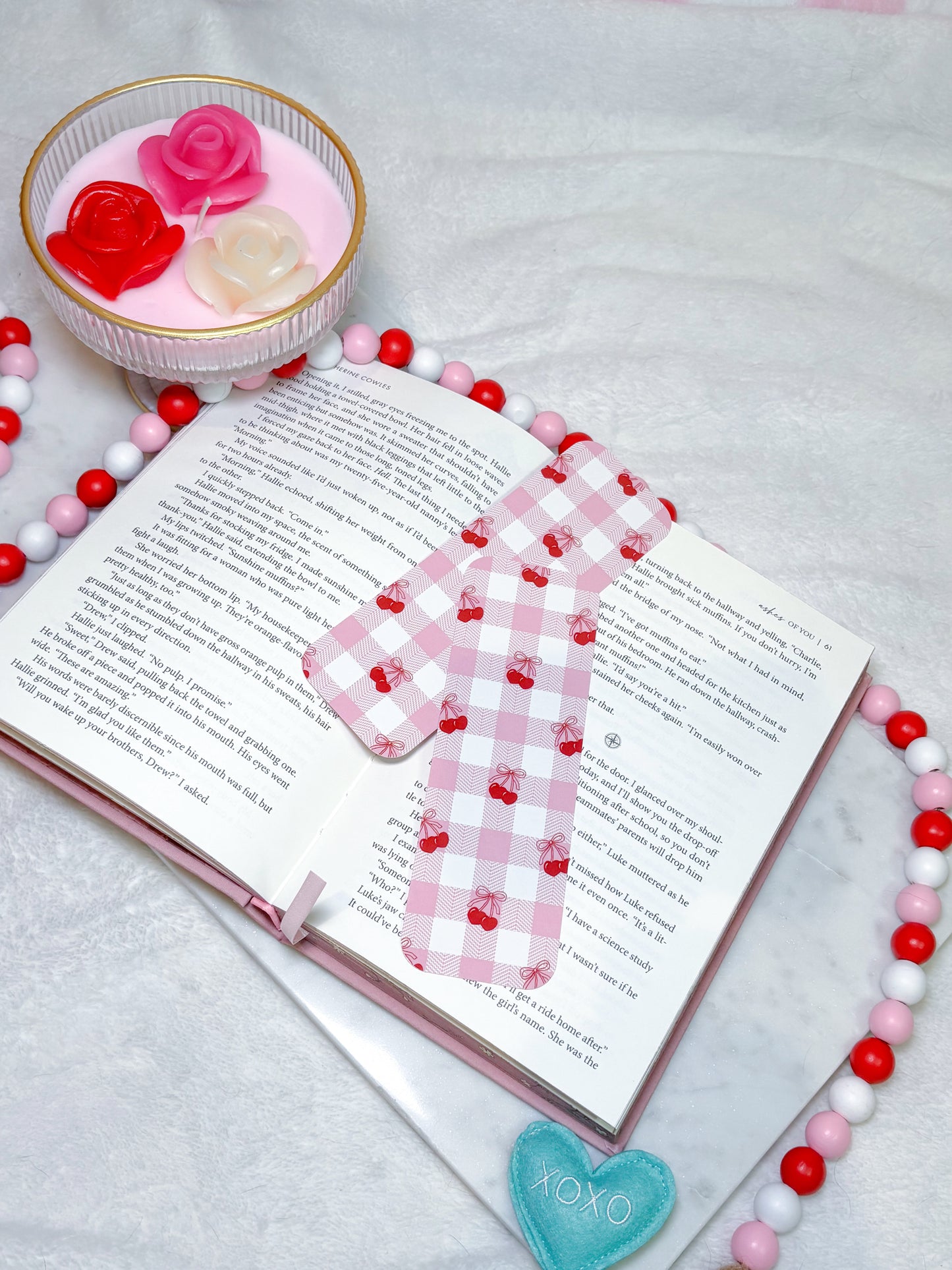 Cherries & Plaid Bookmark